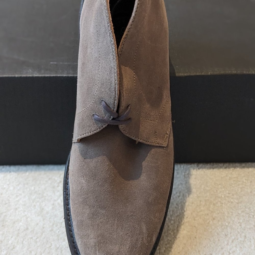 FRYE MEN'S OLIVER CHUKKA SHOES 12 Gray Suede Lace Up Casual Dress Comfort